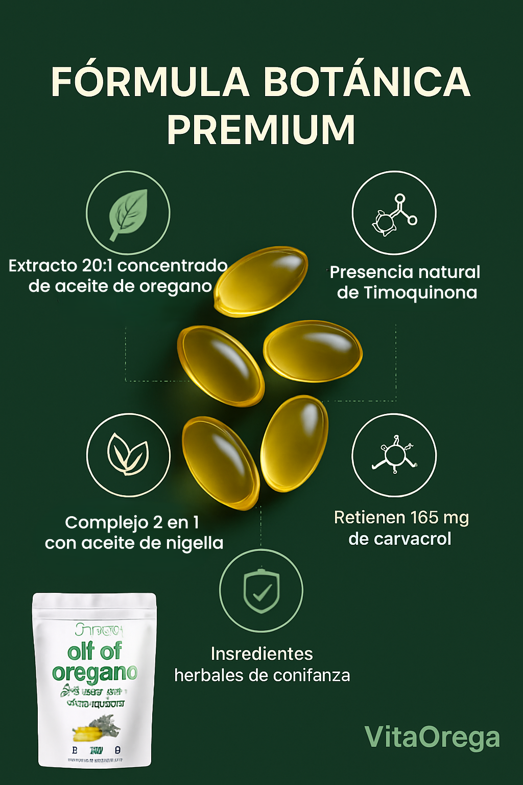 VitaOrega – Aceite de Orégano + Semilla Negra Natural™ | Bienestar digestivo e inmune 100% natural