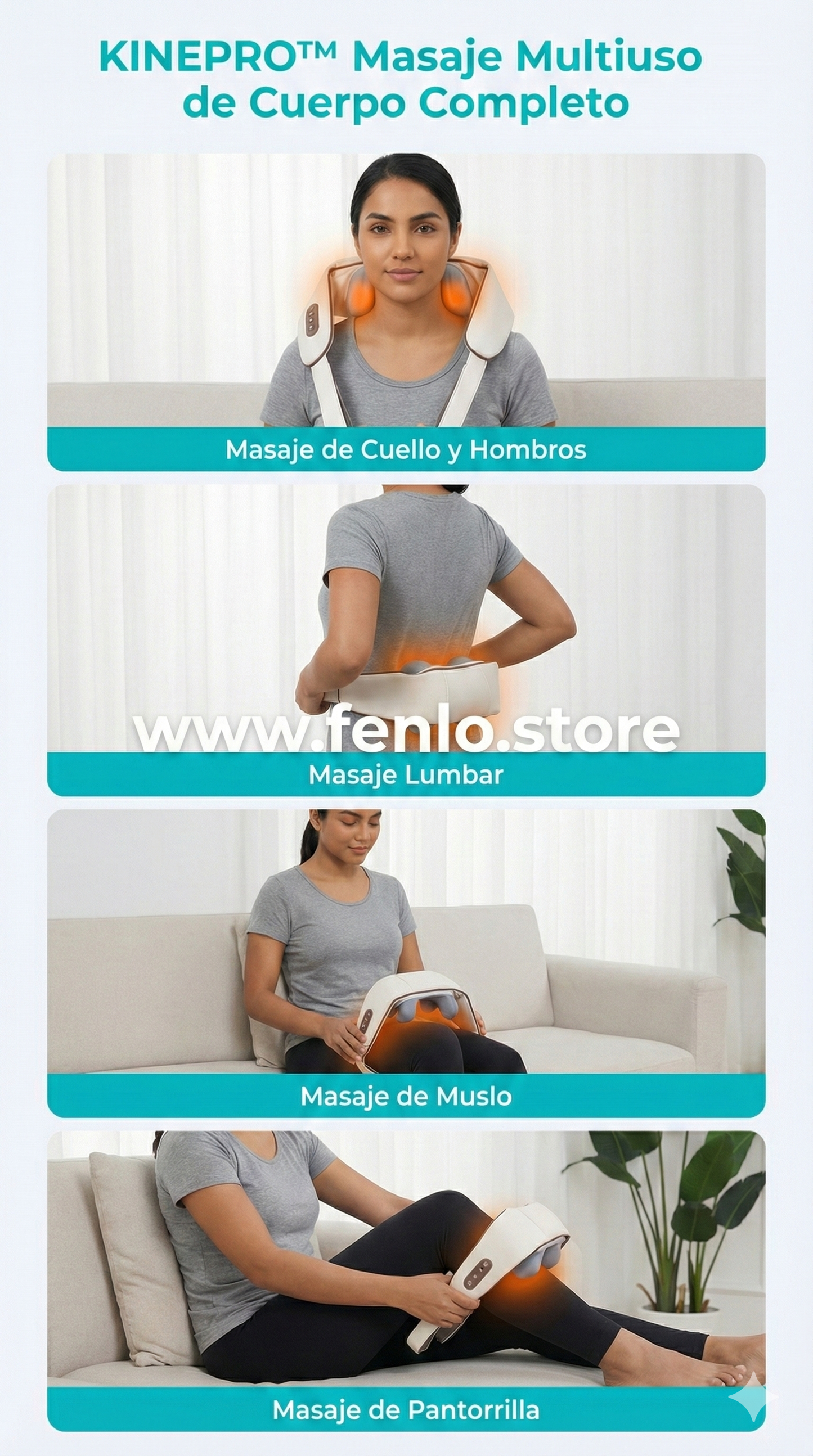 KINEPRO™ | Masajeador Cervical Inteligente 6D + Calor Terapéutico