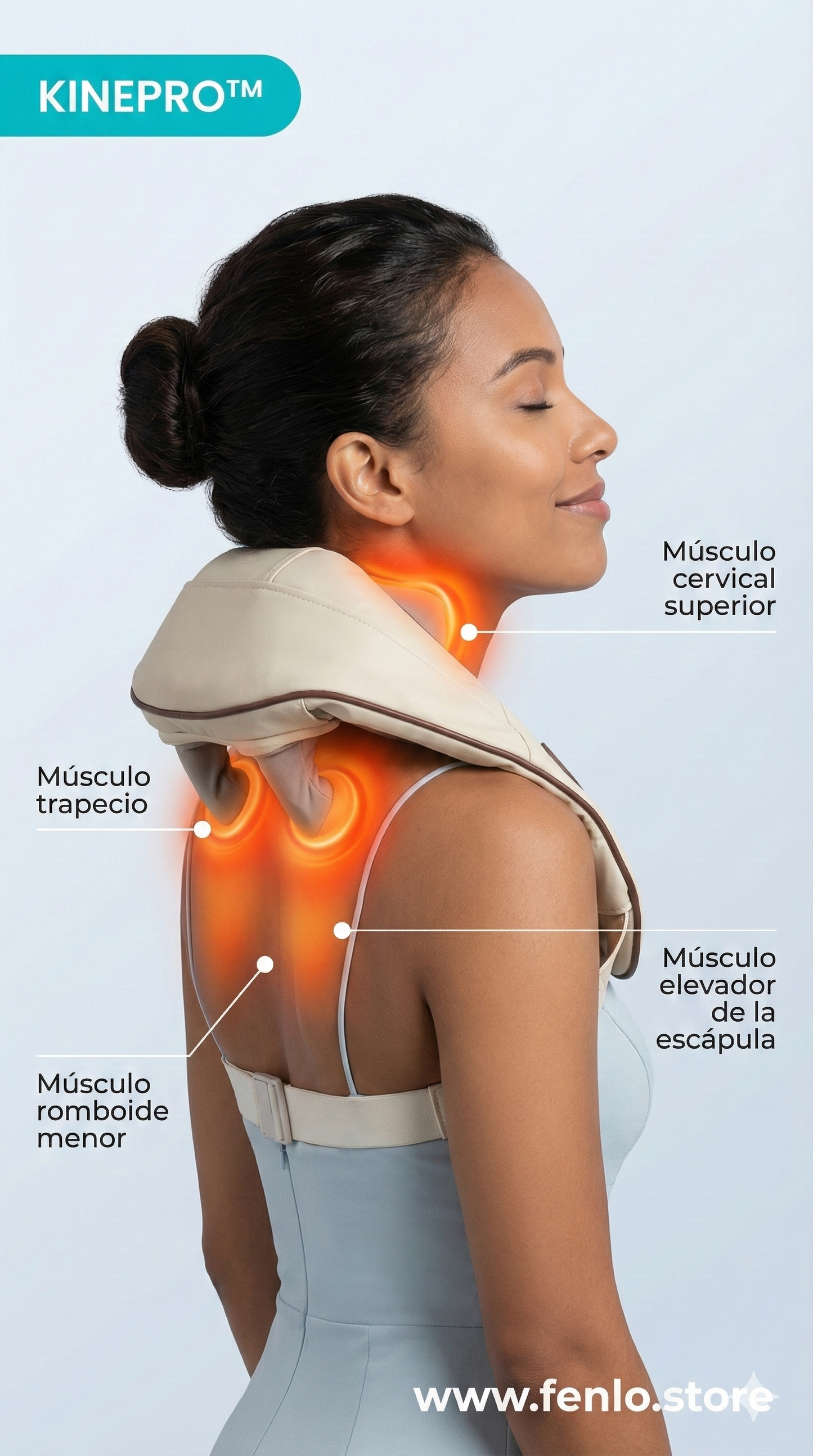 KINEPRO™ | Masajeador Cervical Inteligente 6D + Calor Terapéutico