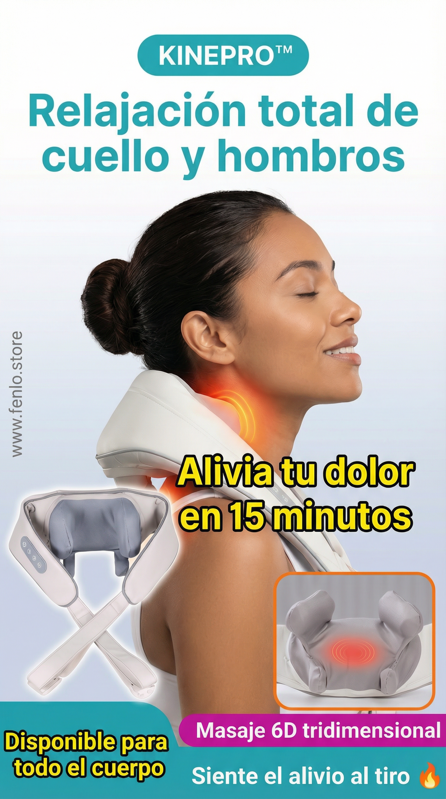 KINEPRO™ | Masajeador Cervical Inteligente 6D + Calor Terapéutico