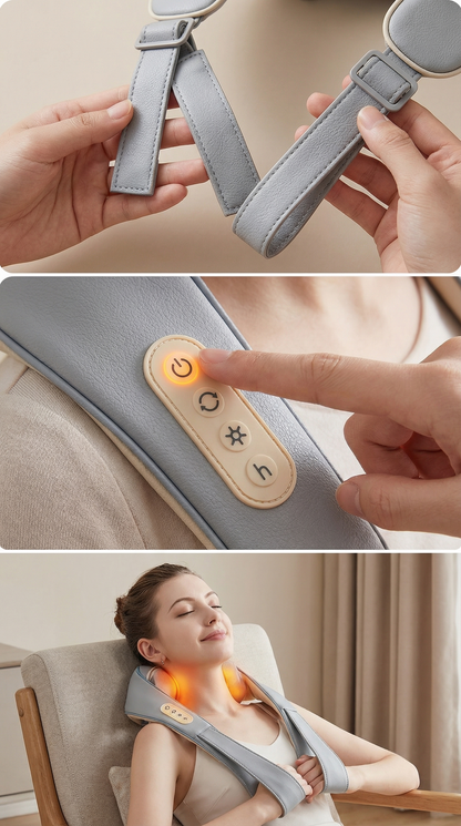 KINEPRO™ | Masajeador Cervical Inteligente 6D + Calor Terapéutico