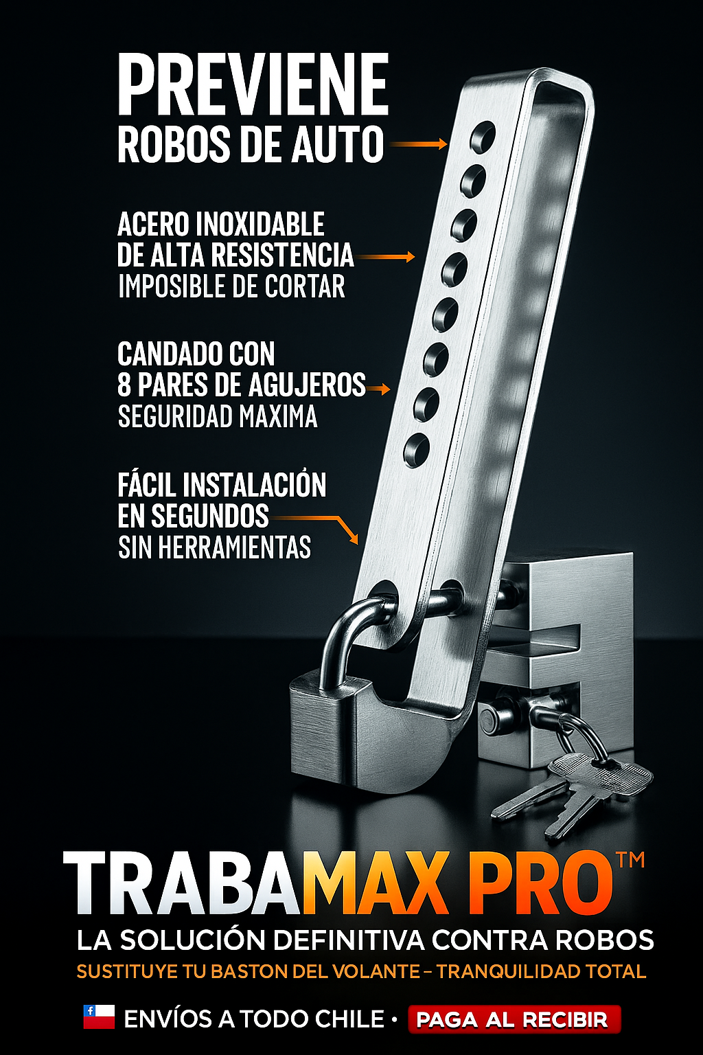 🔒 TRABAMAX PRO™ - TRABA PEDAL CANDADO AUTO ANTIRROBO
